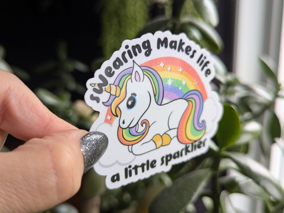 Swearing sticker for laptop, funny unicorn stickers for tumblers, sassy sticker for kindle, snarky gifts, sarcastic gifts for sister, trendy