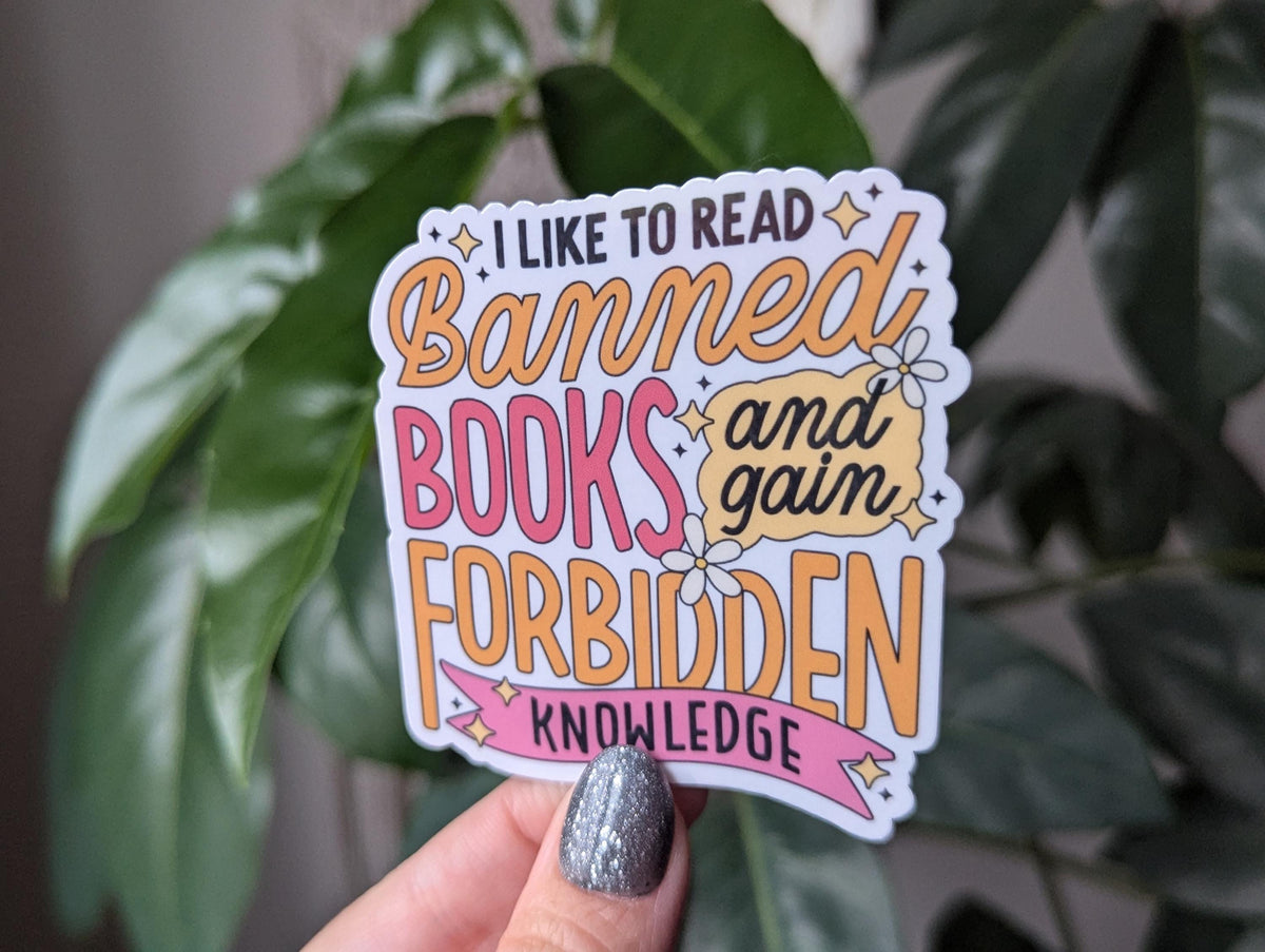 Read banned books sticker, bookish merch, book gifts for book lovers, smut reader gifts, library stickers for kindle, booktok stickers for