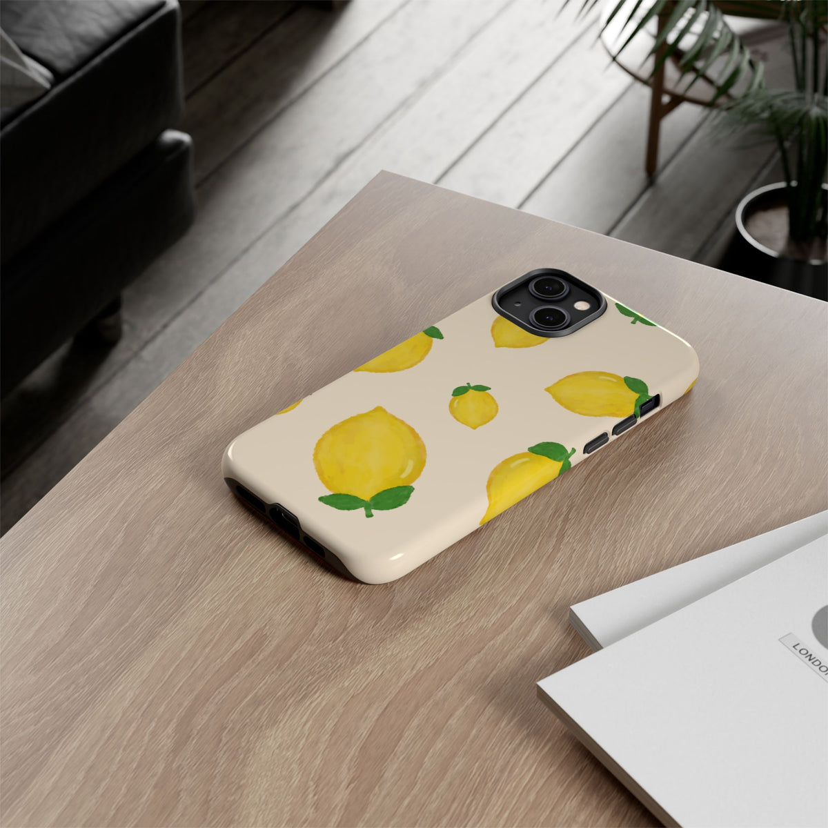 Lemon Print Phone Case, Vibrant Lemon Design, Cute Citrus Case, Gift for Fruit Lovers, Summer Vibe Accessories