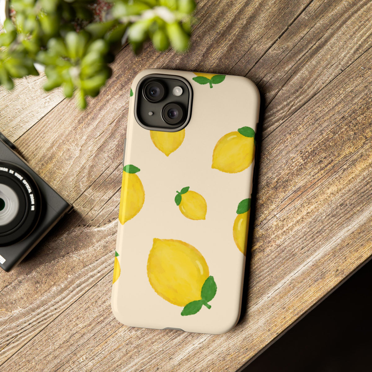 Lemon Print Phone Case, Vibrant Lemon Design, Cute Citrus Case, Gift for Fruit Lovers, Summer Vibe Accessories