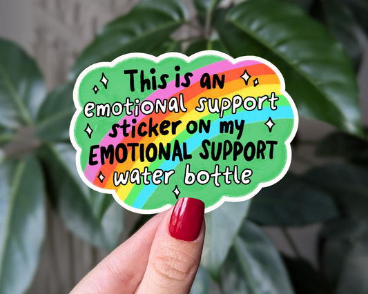 Emotional Support Water Bottle Vinyl Sticker
