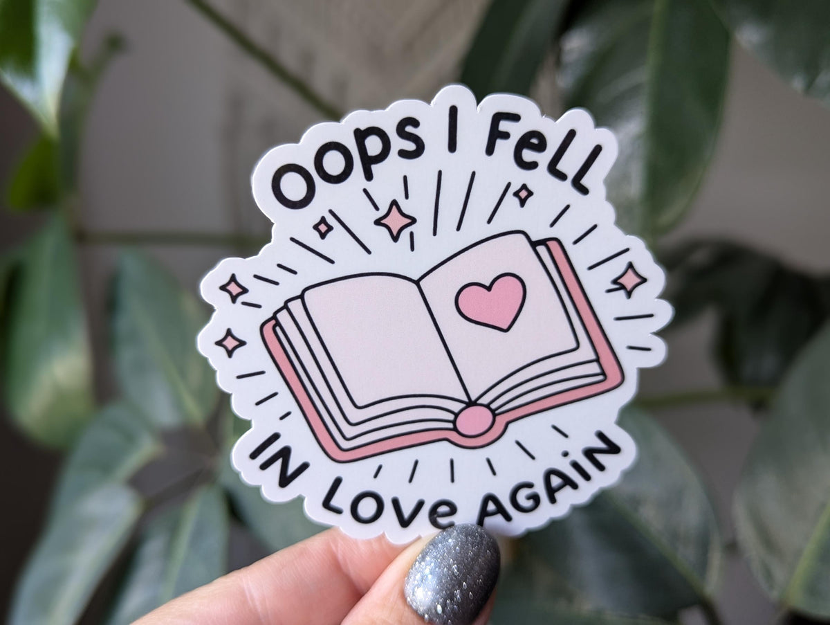 Opps I fell in love again, funny bookish stickers for kobo, book lovers gifts for women, smut reader gift, book boyfriend stickers for her