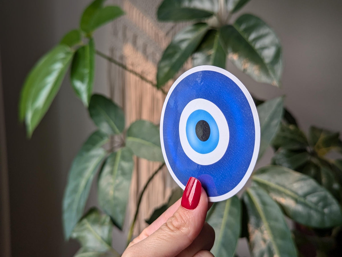 Evil eye sticker for kindle, protection sticker for water bottle, friendship gifts for best friend, Greek evil eye, good luck stickers for