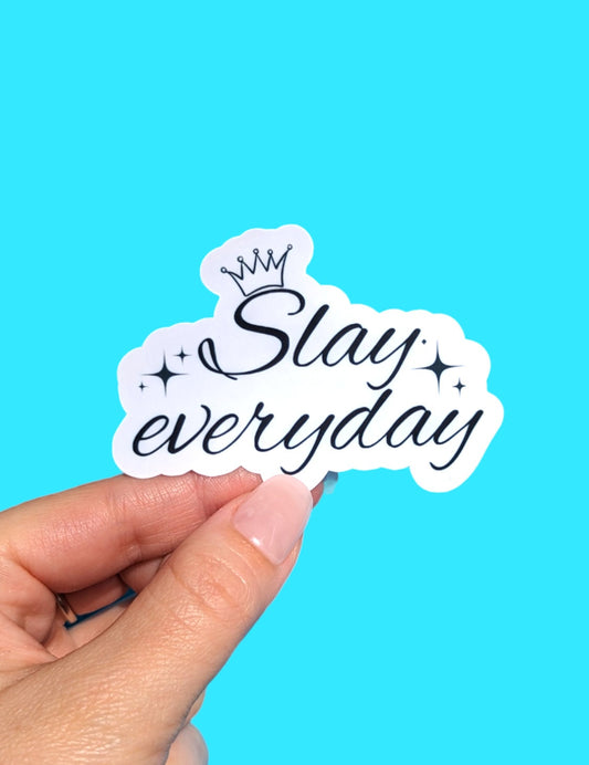 Slay sticker, empowerment stickers for women, motivational quotes stickers for hard hats, strong women gifts, inspirational quotes stickers