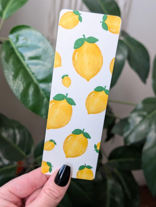 Lemon Bookmark, Cute Aesthetic Bookmark for Book lovers, Bookish Gift for Reader, Gift for Bookworms, Watercolor Lemon Bookmark