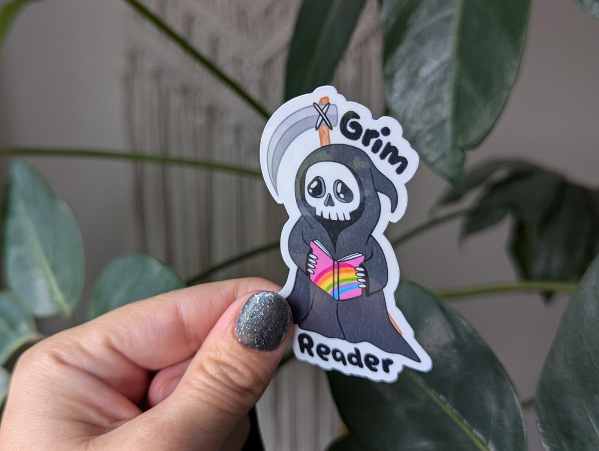 Grim reader, bookish stickers for kindle, book gifts for book lovers, morally grey stickers for her, booktok merch, smut reader gift for