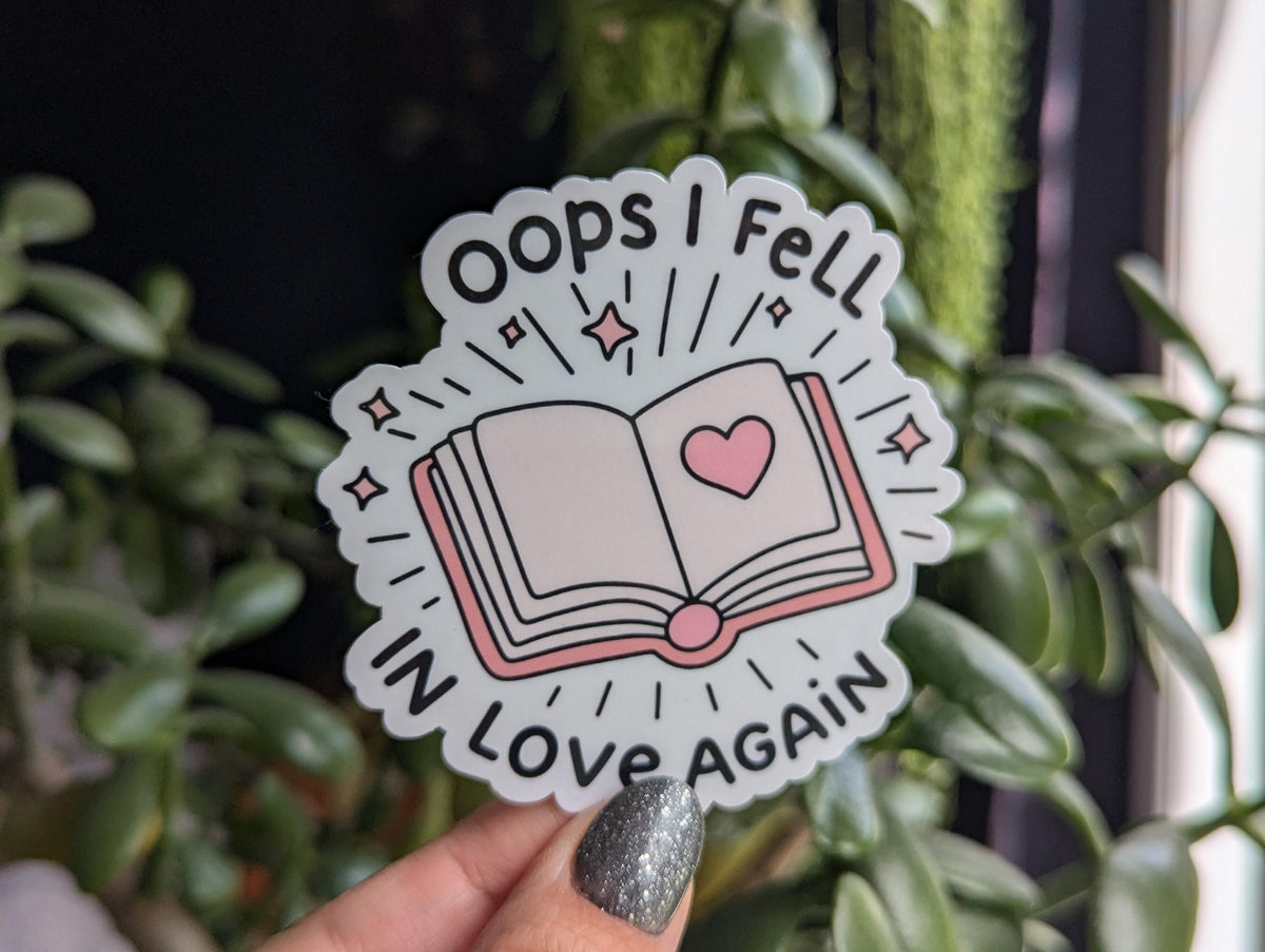 Opps I fell in love again, funny bookish stickers for kobo, book lovers gifts for women, smut reader gift, book boyfriend stickers for her