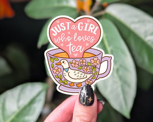 Just a Girl Who Loves Tea Sticker