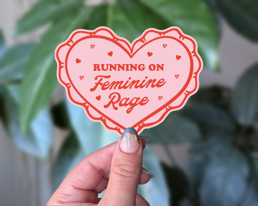 Running on Feminine Rage Sticker