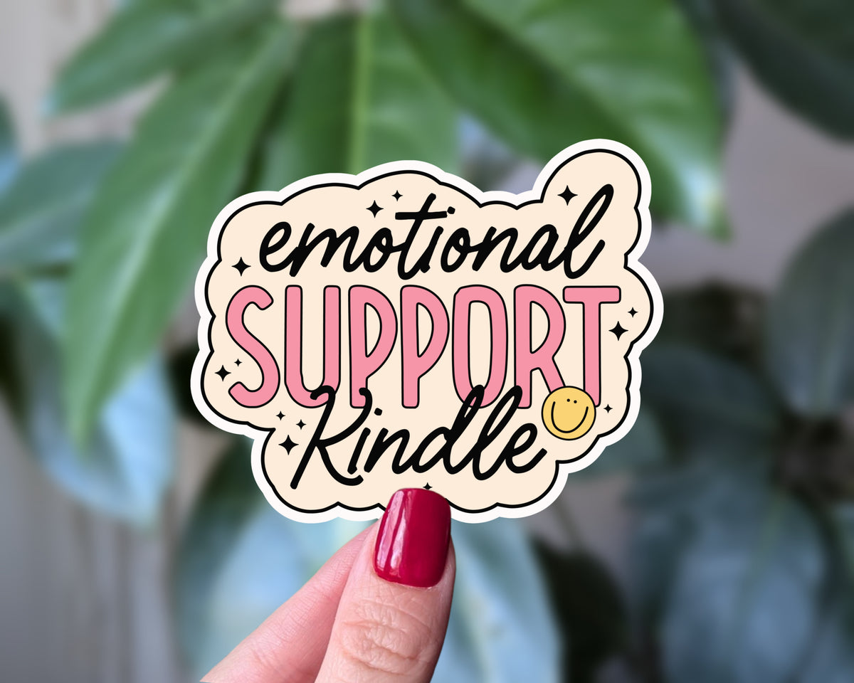 Emotional Support Kindle Sticker | Book Lover Aesthetic Decal