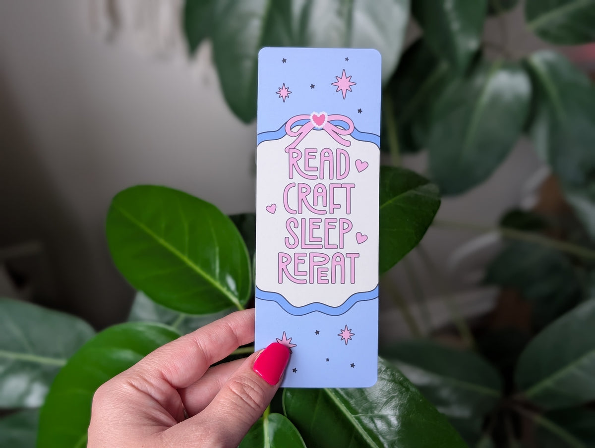 Read Craft Sleep Repeat Bookmark – Cute Pastel Book Lover Gift