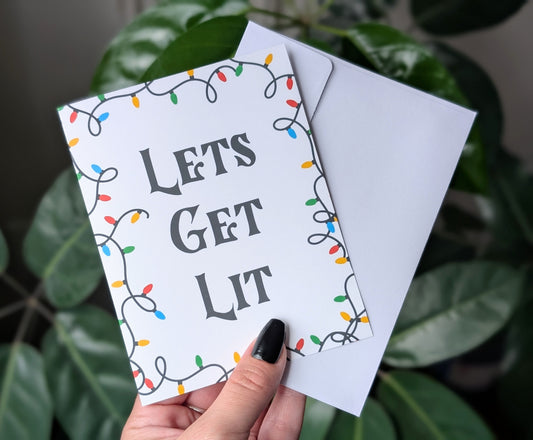 Let's Get Lit - Funny Christmas Holiday Card