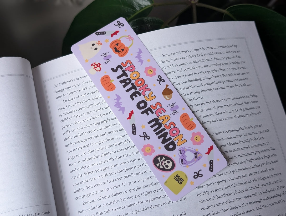 Spooky Season State of Mind Bookmark – Cute Halloween Bookmark