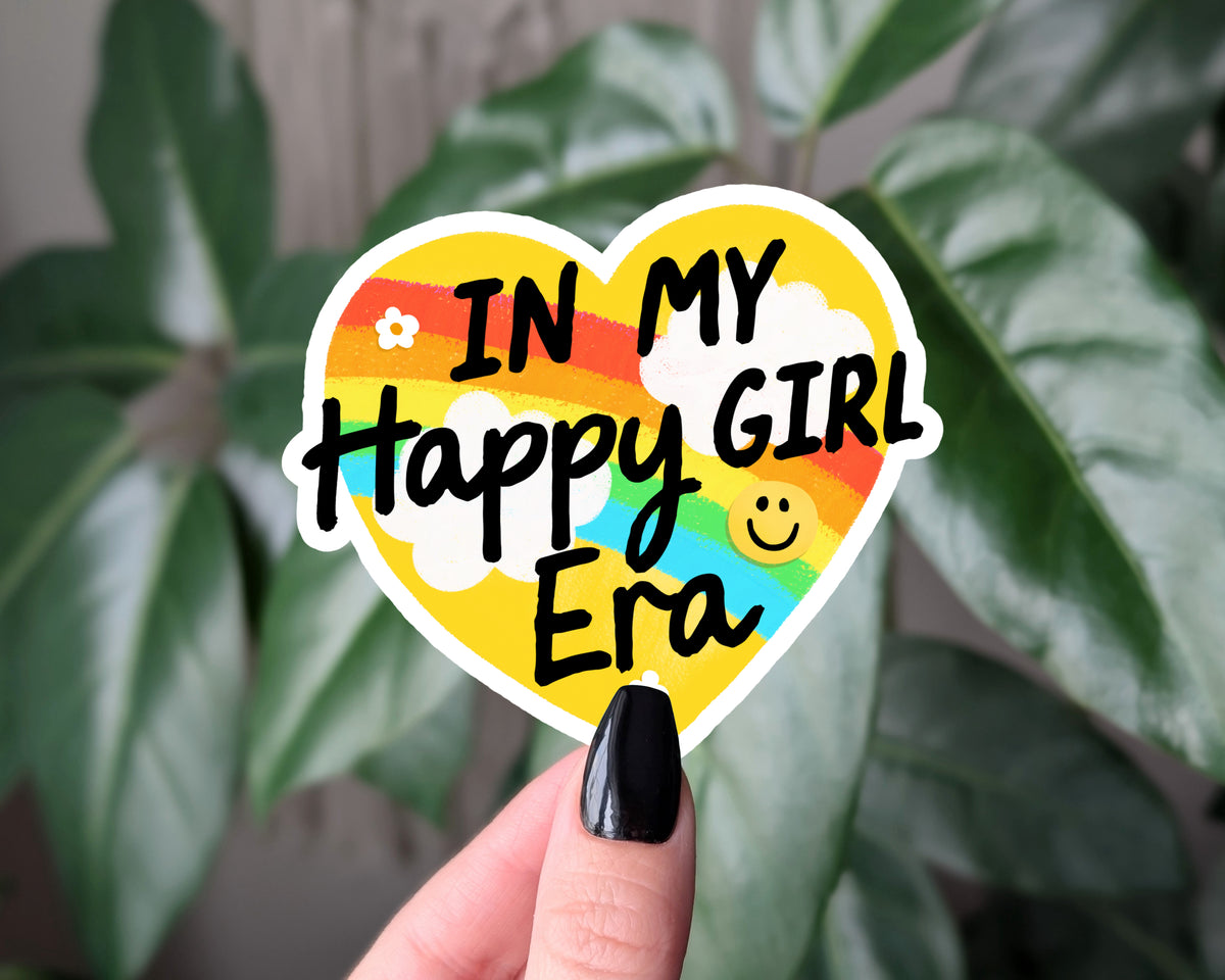 In My Happy Girl Era Rainbow Heart Sticker
