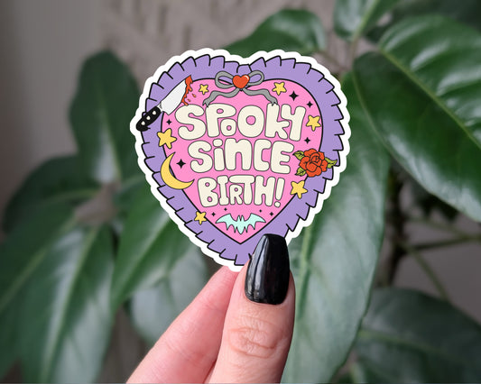 Spooky Since Birth Heart Sticker