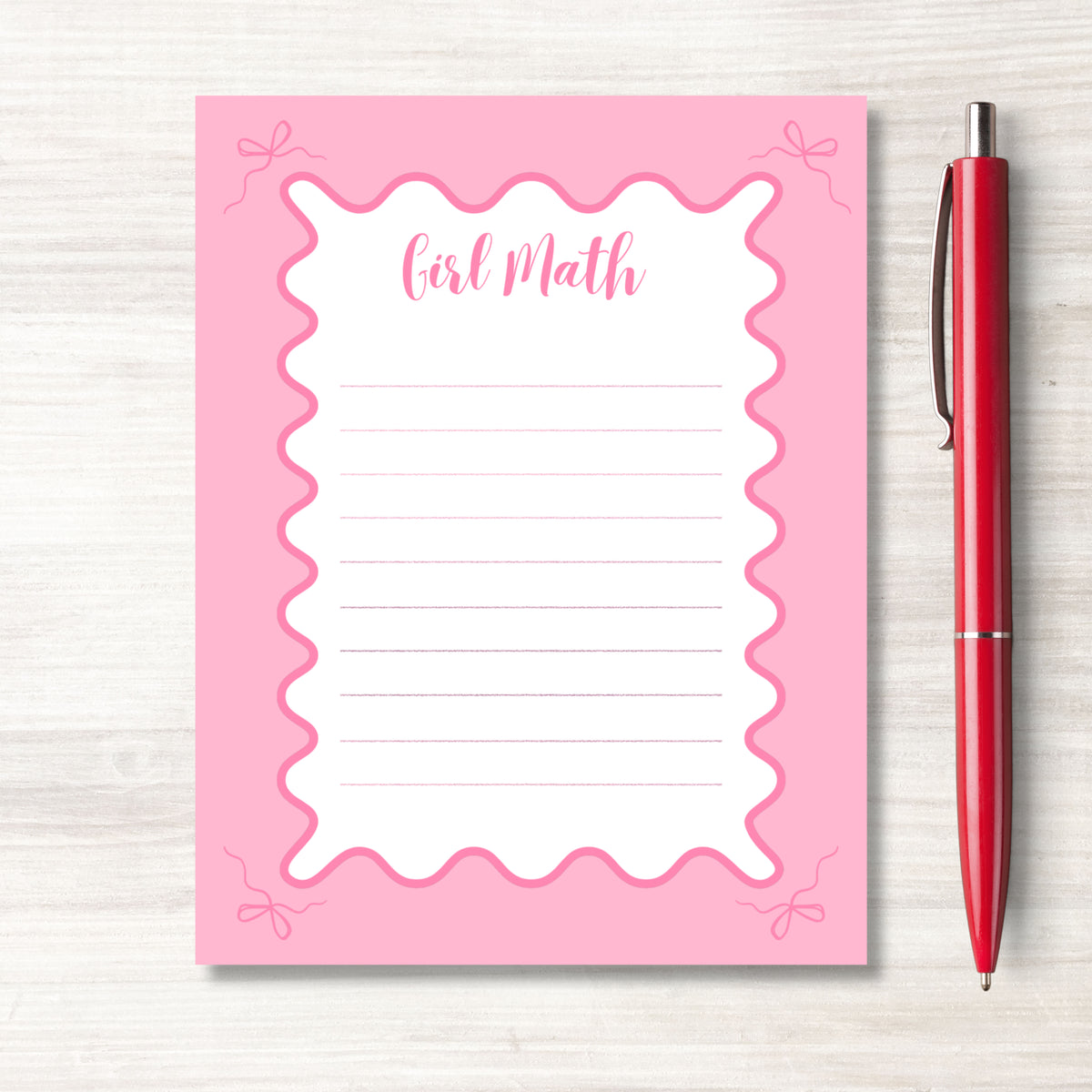 Girl Math Notepad