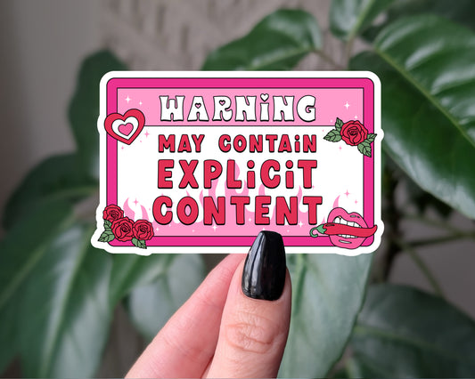 Warning May Contain Explicit Content Funny Reader Sticker