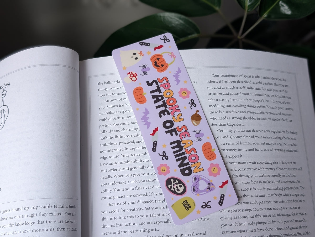 Spooky Season State of Mind Bookmark – Cute Halloween Bookmark